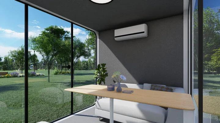 garden office pod with electric